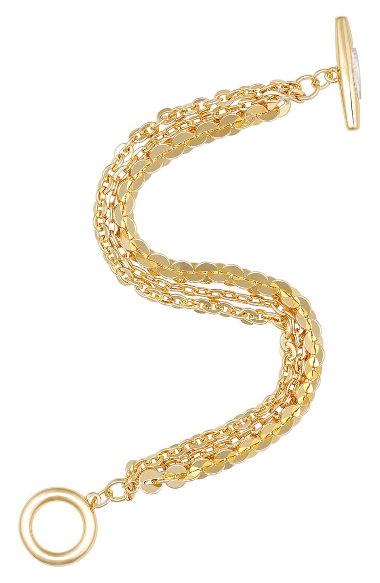 Vince Camuto Mixed Chain Toggle Bracelet, Alternate, color, Gold Tone