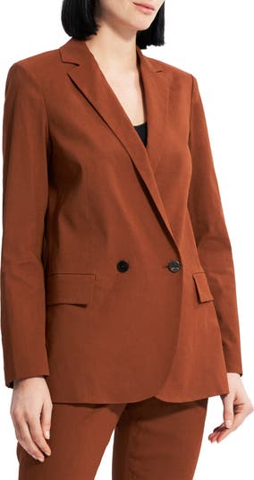 Double Breasted Linen Blend Jacket
