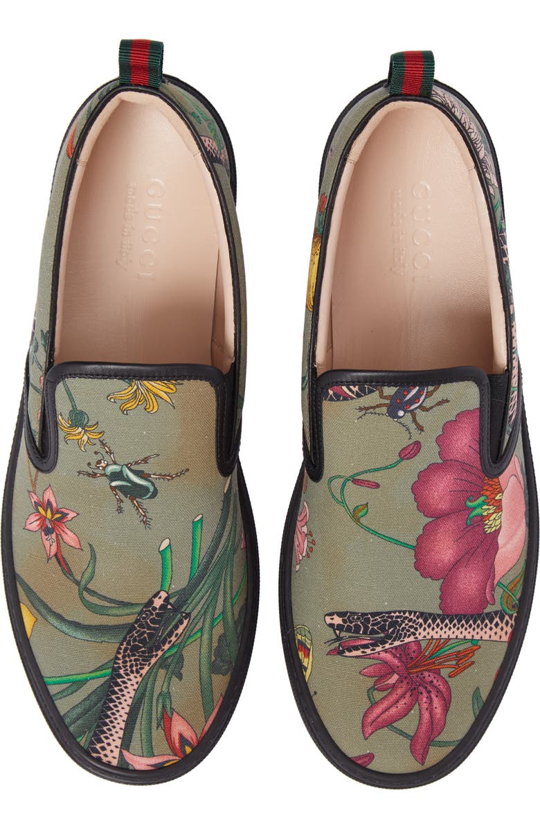 Gucci Flora Snake Slip-On Sneaker, Alternate, color,