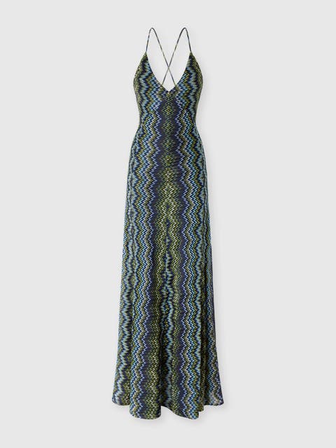 Long Viscose Dress With Snake Motif
