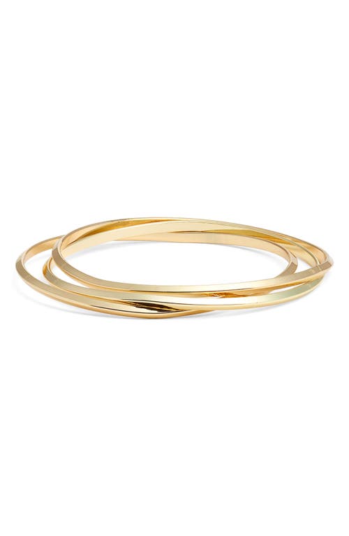Nordstrom Set Of 3 Knife Edge Bangles In Gold
