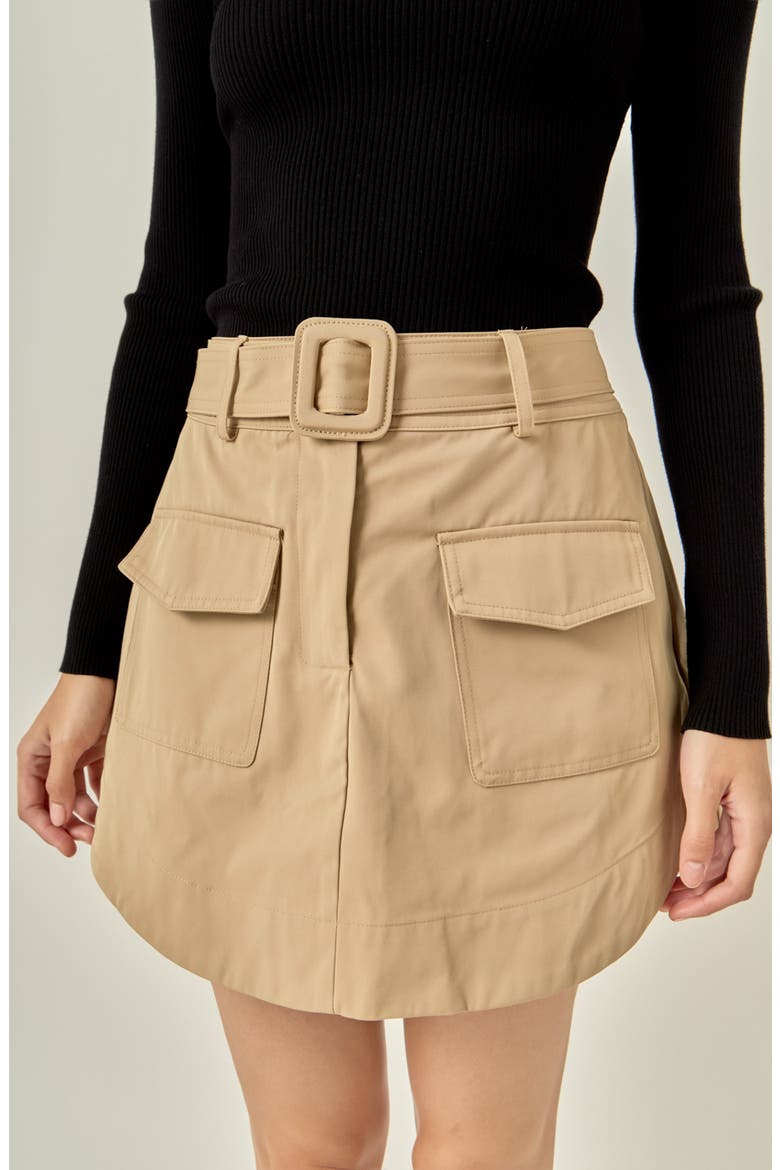 Trench Miniskirt, Alternate, color, BEIGE