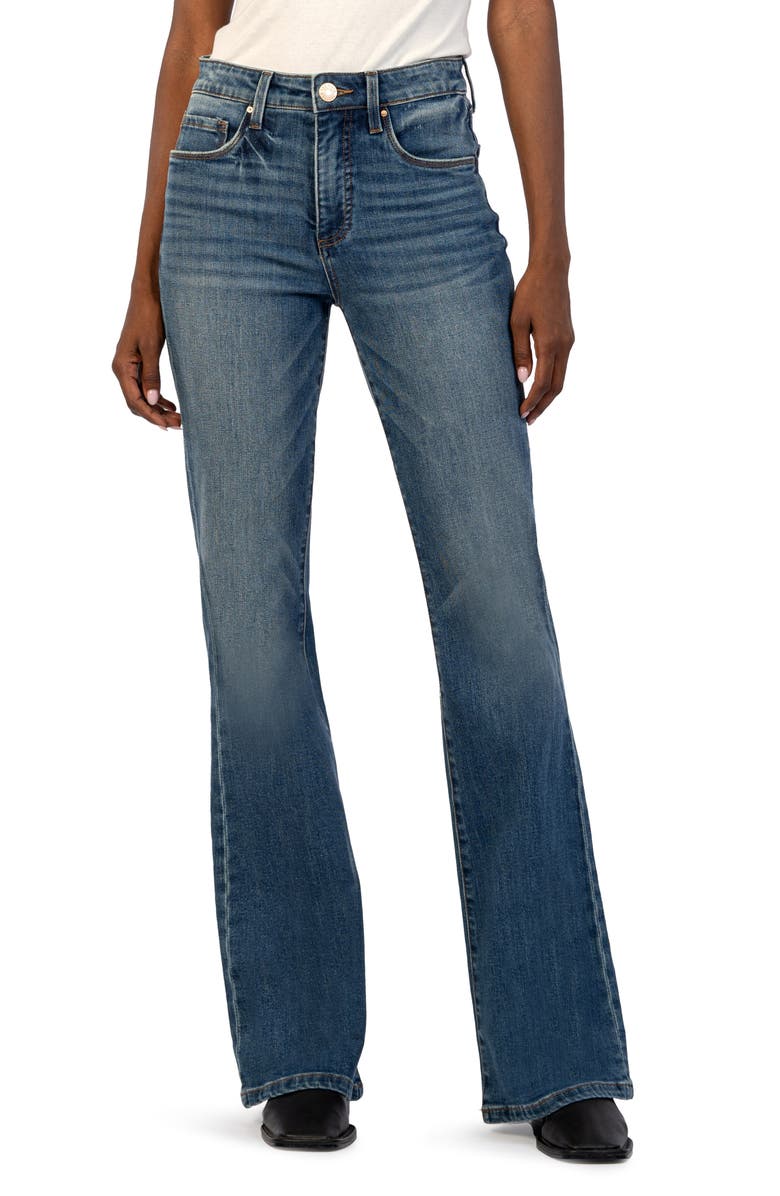 KUT from the Kloth Ana Fab Ab High Waist Super Flare Jeans, Main, color, 