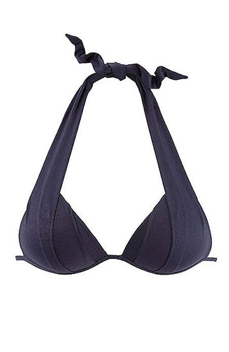 LASCANA Halter Push Up Bikini Top Size 28A, Alternate, color, Navy