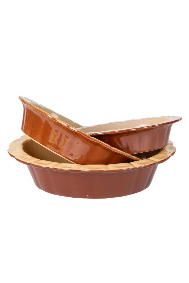 Vintage Oval Pie Dish, Alternate, color, Red