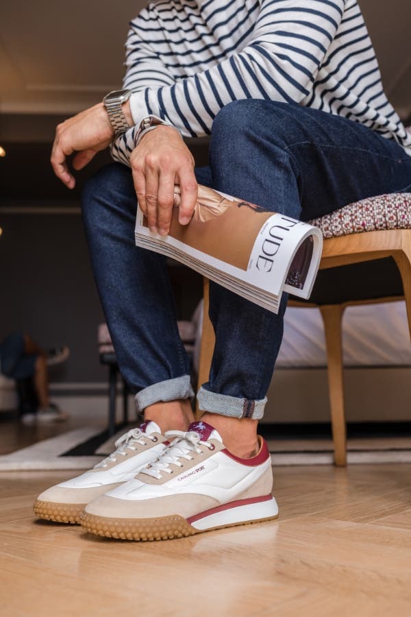 Sport Leather Sneakers, Alternate, color, Red / White / Beige