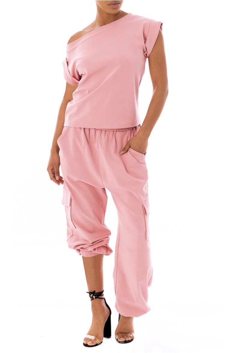 Femi One-Shoulder Top, Alternate, color, BLUSH
