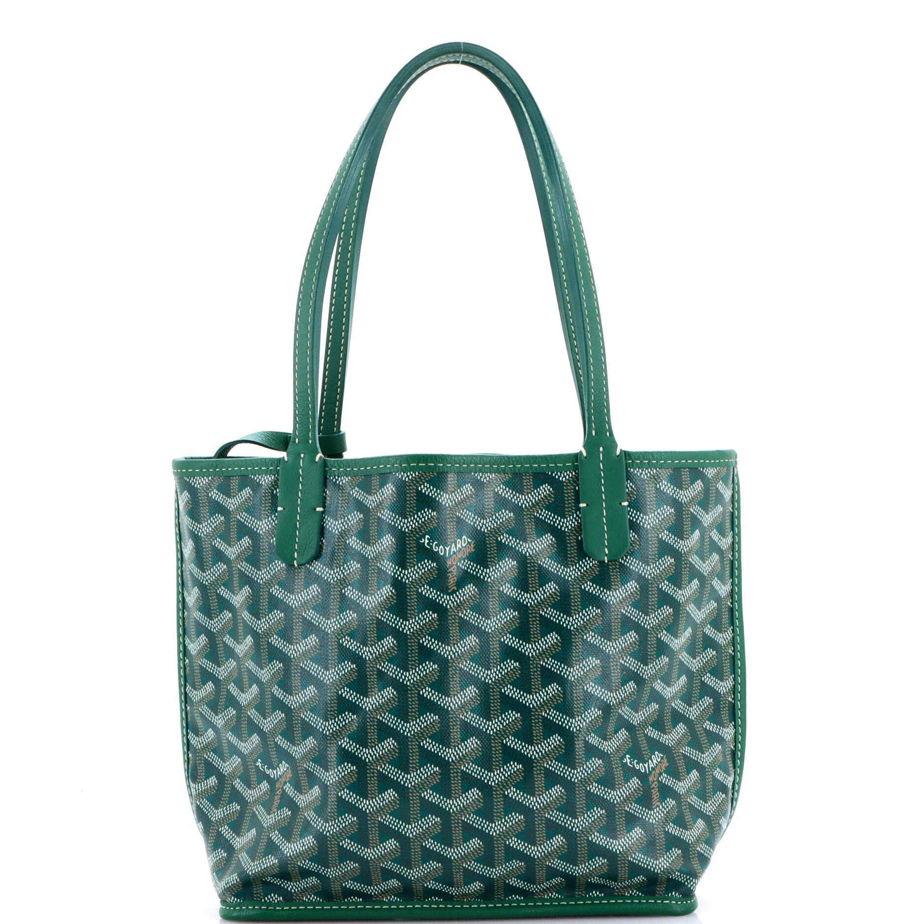 Pre-Owned Goyard Anjou Reversible Tote Coated Canvas Mini, Main, color, Green