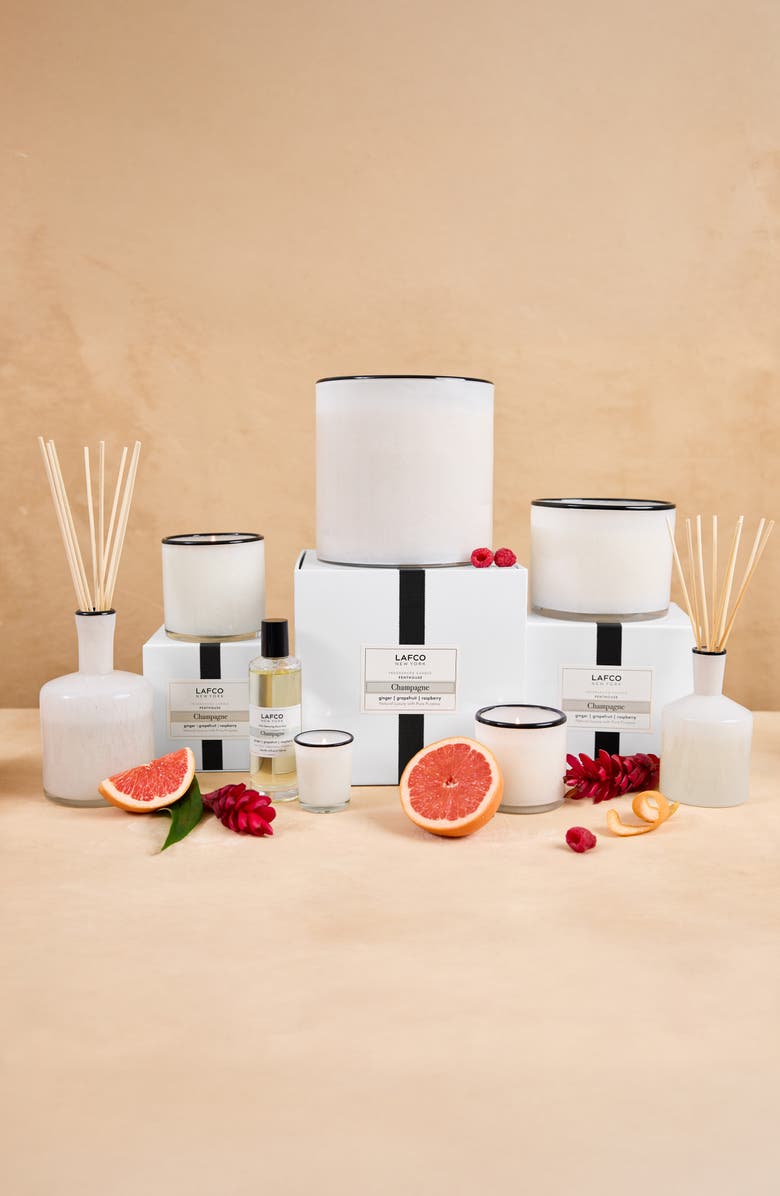 Lafco Champagne Three-Wick Candle, Alternate, color, White