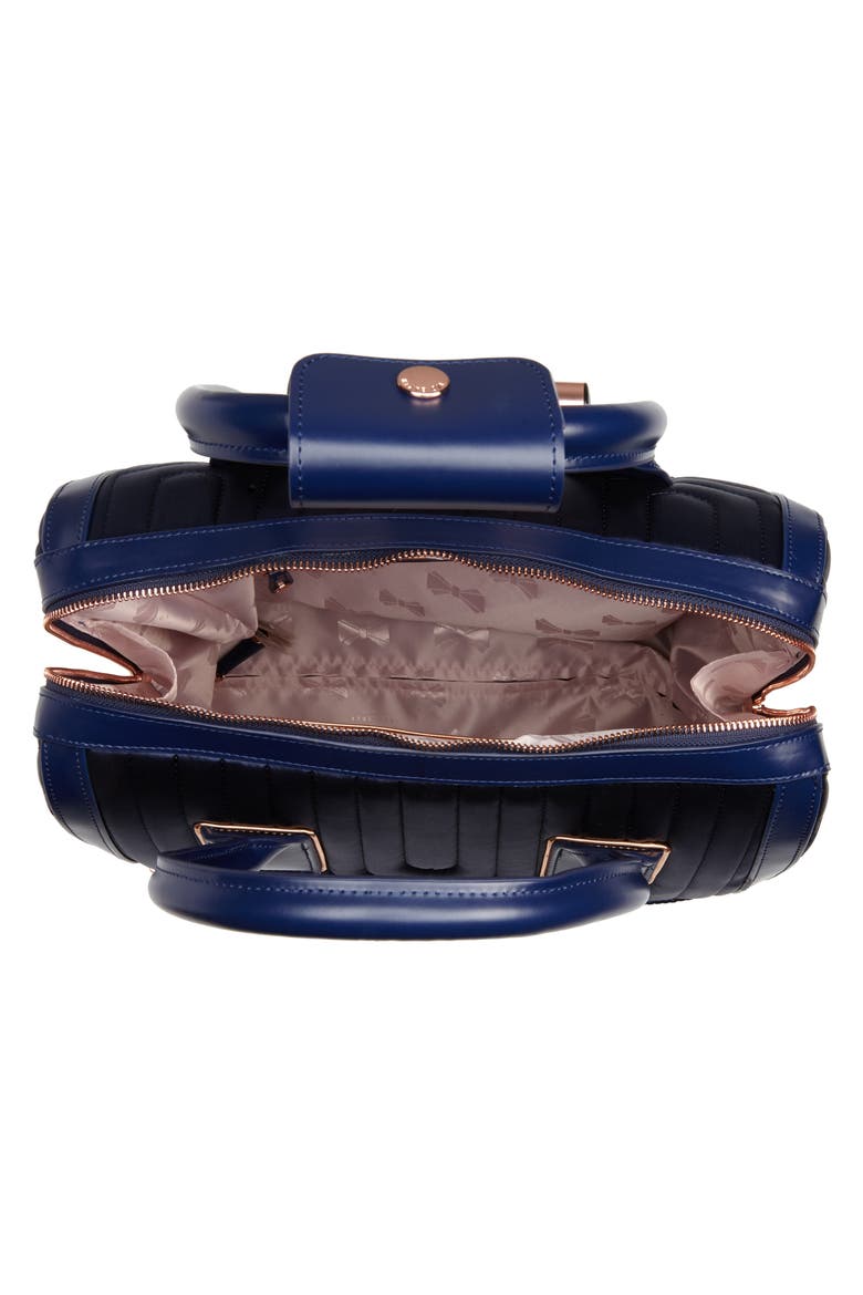 Anisee Quilted Wheeled Travel Bag, Alternate, color, NAVY