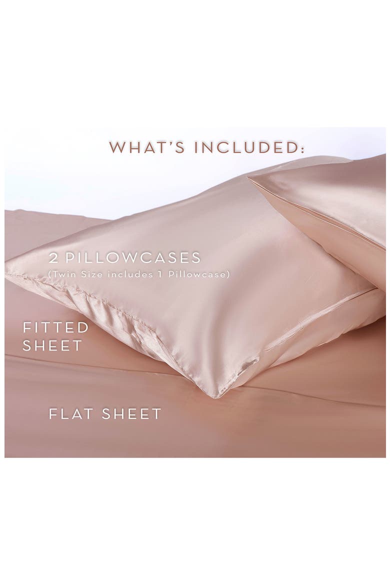 Elegance Satin Sheet Set, Alternate, color, ROSE GOLD