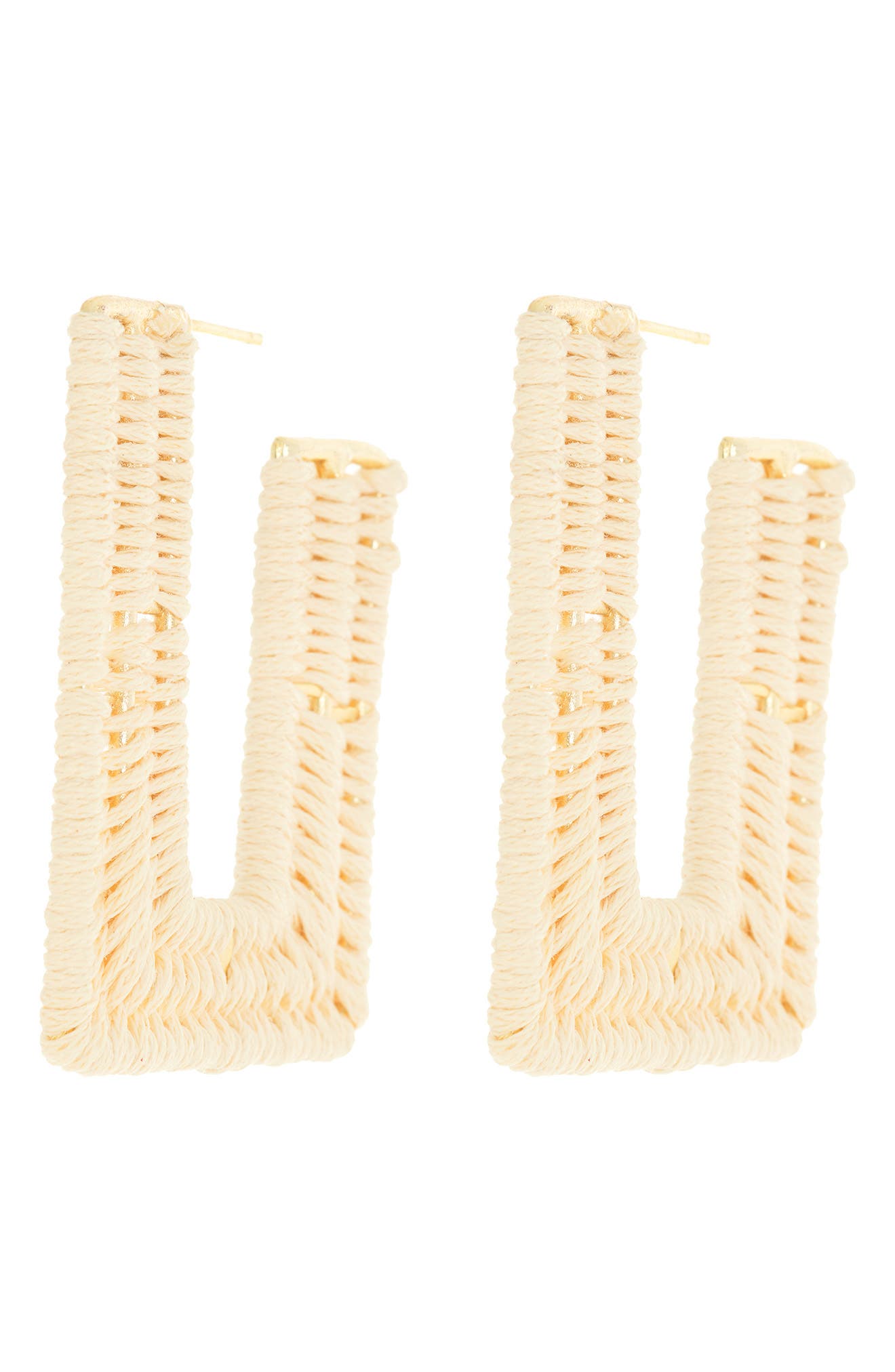 Panacea Raffia Wrapped Square Hoop Earrings (Women) | Nordstromrack