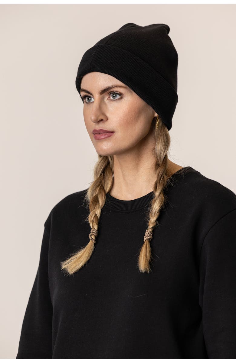 Vottera Organic Cotton Beanies, Alternate, color, Black