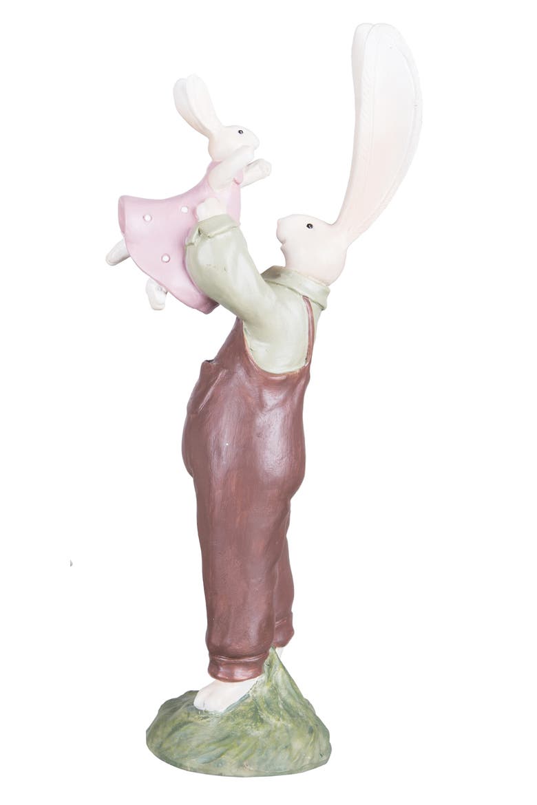 Mom And Dad With Family Bunny Figurine A/2, Alternate, color, Brown