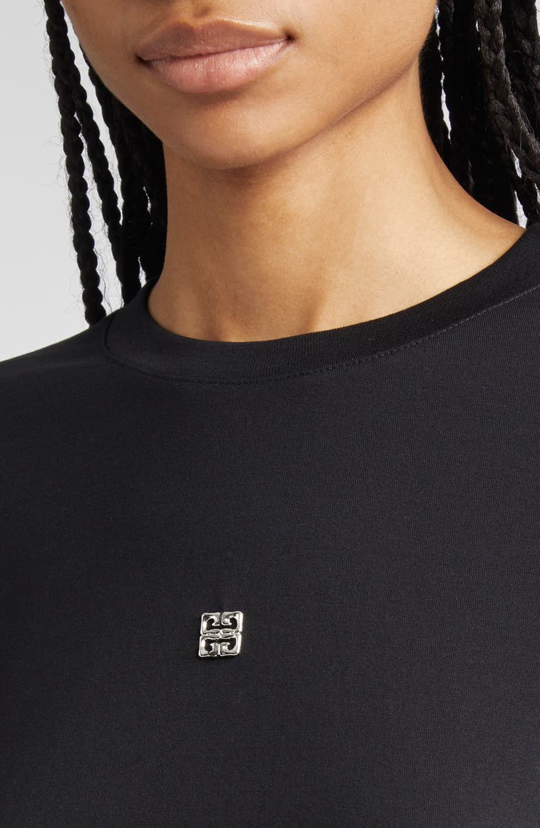 Givenchy 4G Embellished Back Bow Long Sleeve T-Shirt, Alternate, color, Black