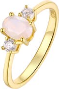 CANDELA JEWELRY Gold over Sterling Silver Cubic Zirconia Three Stone Ring