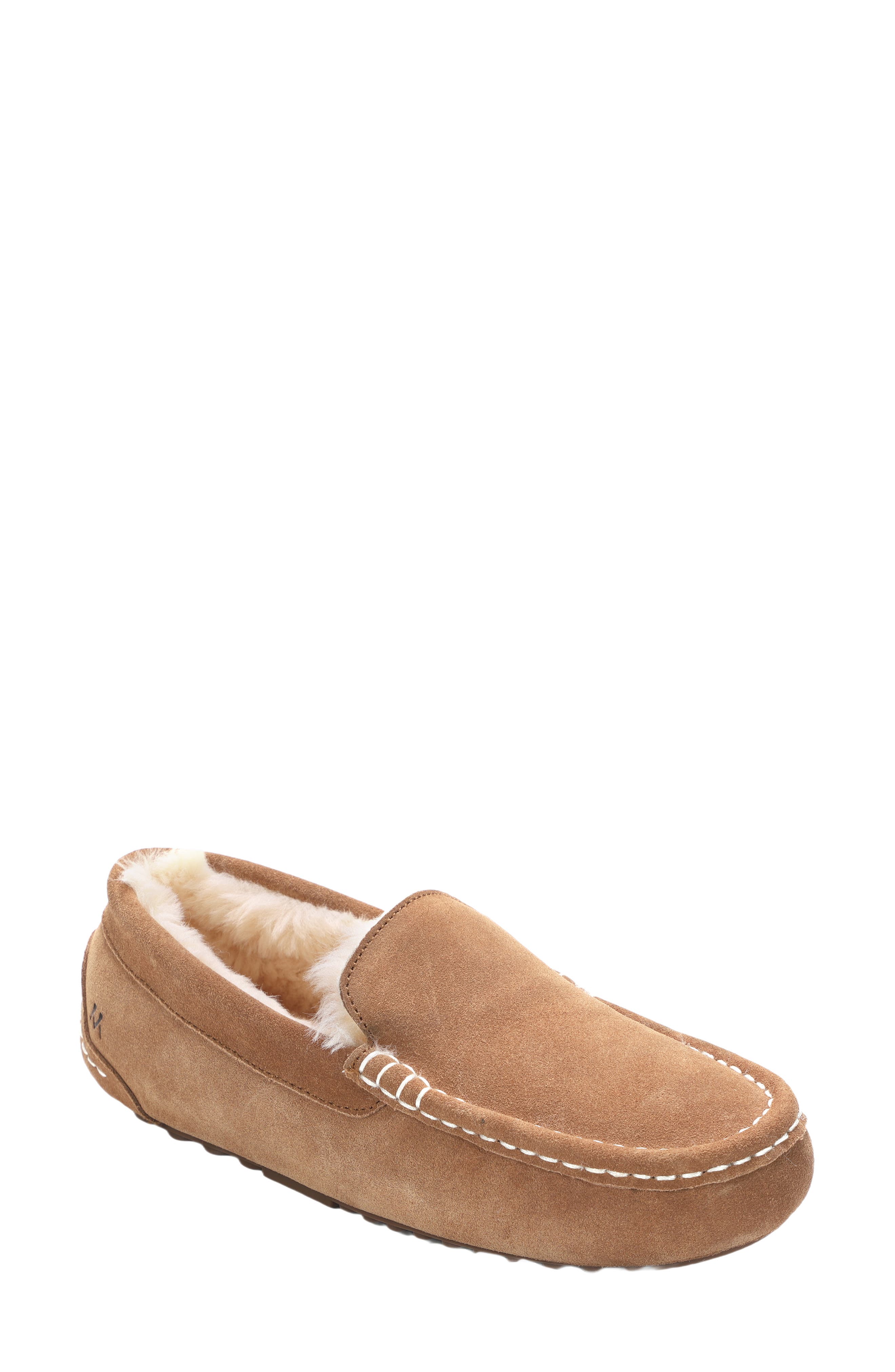 Mykos Suede Genuine Shearling Lined Slipper