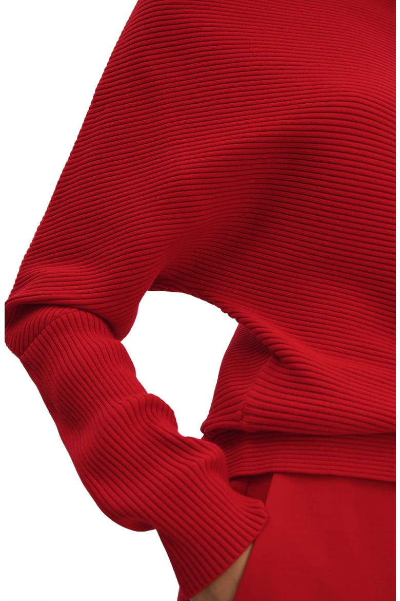 Lorna Ottoman Rib Off the Shoulder Top, Alternate, color, RED