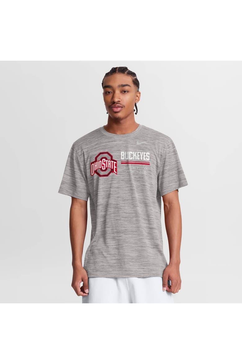 Men's Nike Gray Ohio State Buckeyes Sideline Velocity Dri-FIT T-Shirt, Main, color, Gray