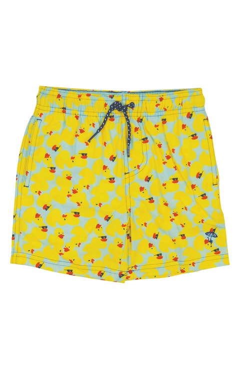 Kids' Ditsy Duck Print UPF 50+ Swim Trunks (Toddler & Little Kid)