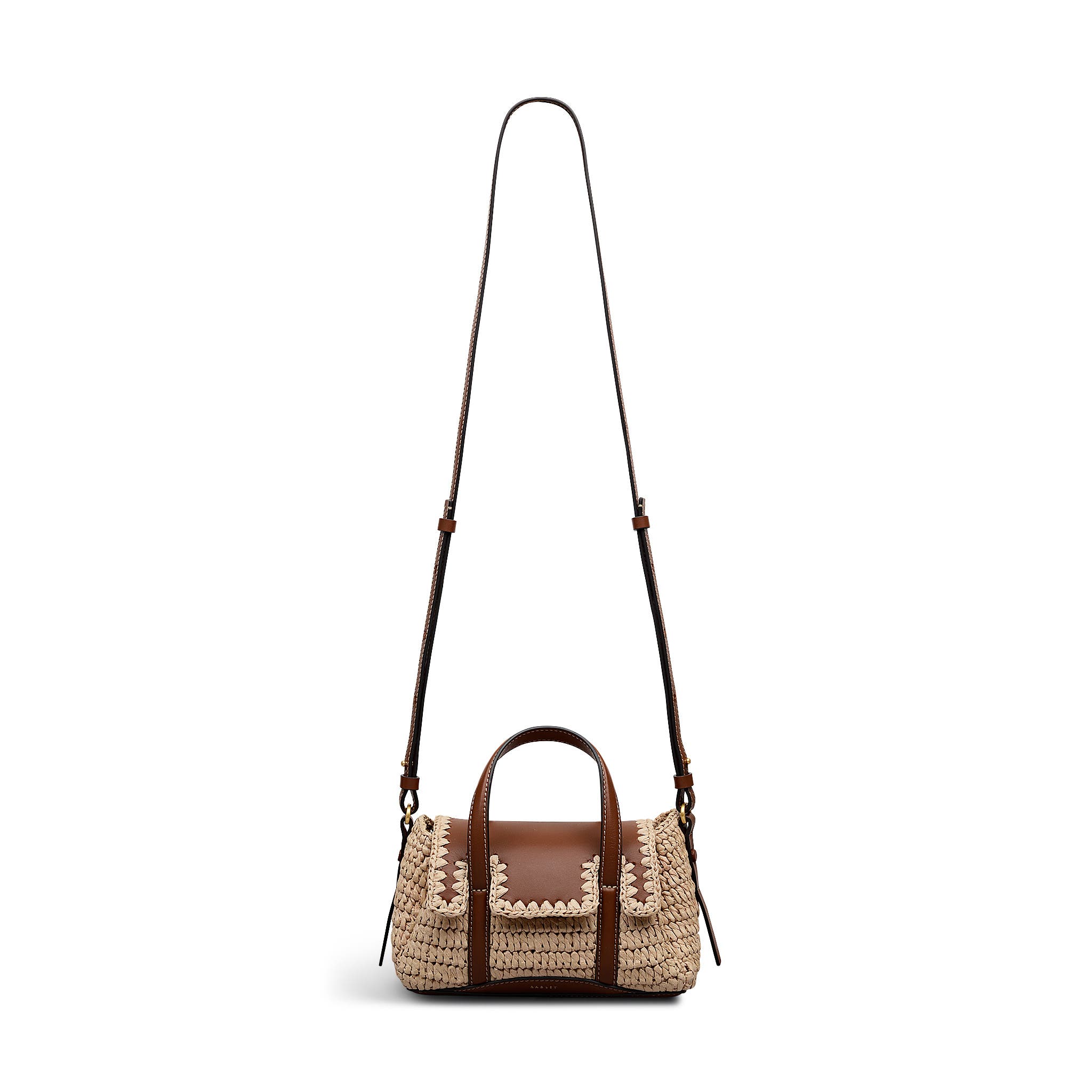 Radley The Chancery - Raffia Small Flapover Woven Satchel Bag, Main, color, Natural