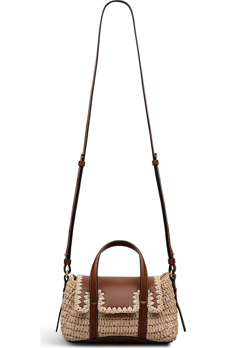 Radley The Chancery - Raffia Small Flapover Woven Satchel Bag, Main, color, Natural