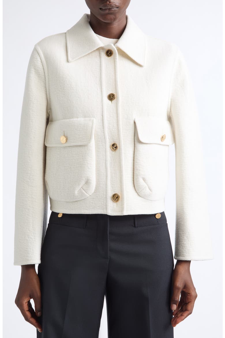 Bell Sleeve Wool & Cashmere Jacket, Alternate, color, WHITE