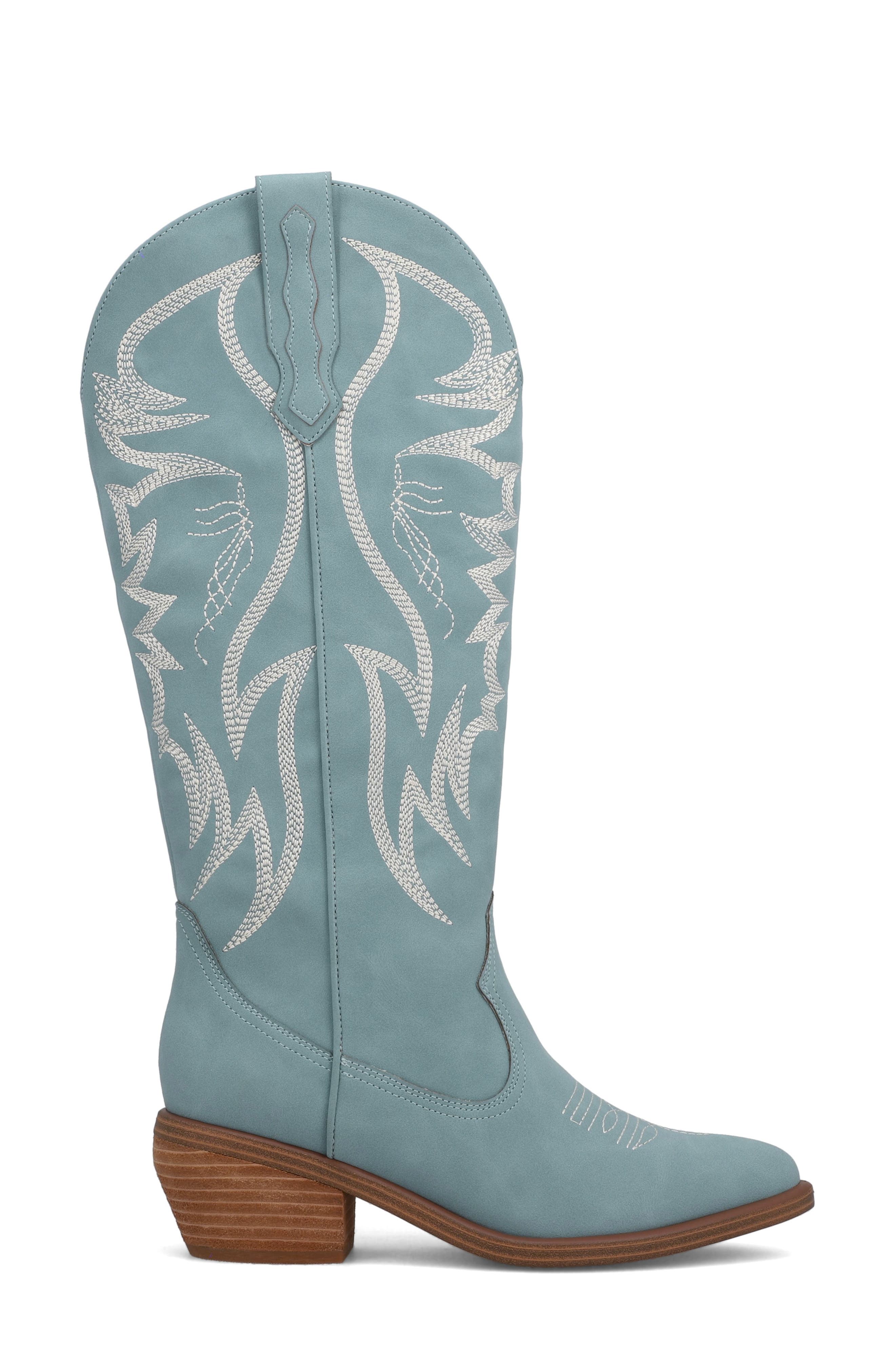 Kyd Western Boot, Alternate, color, DUSTY TURQ/ IVORY