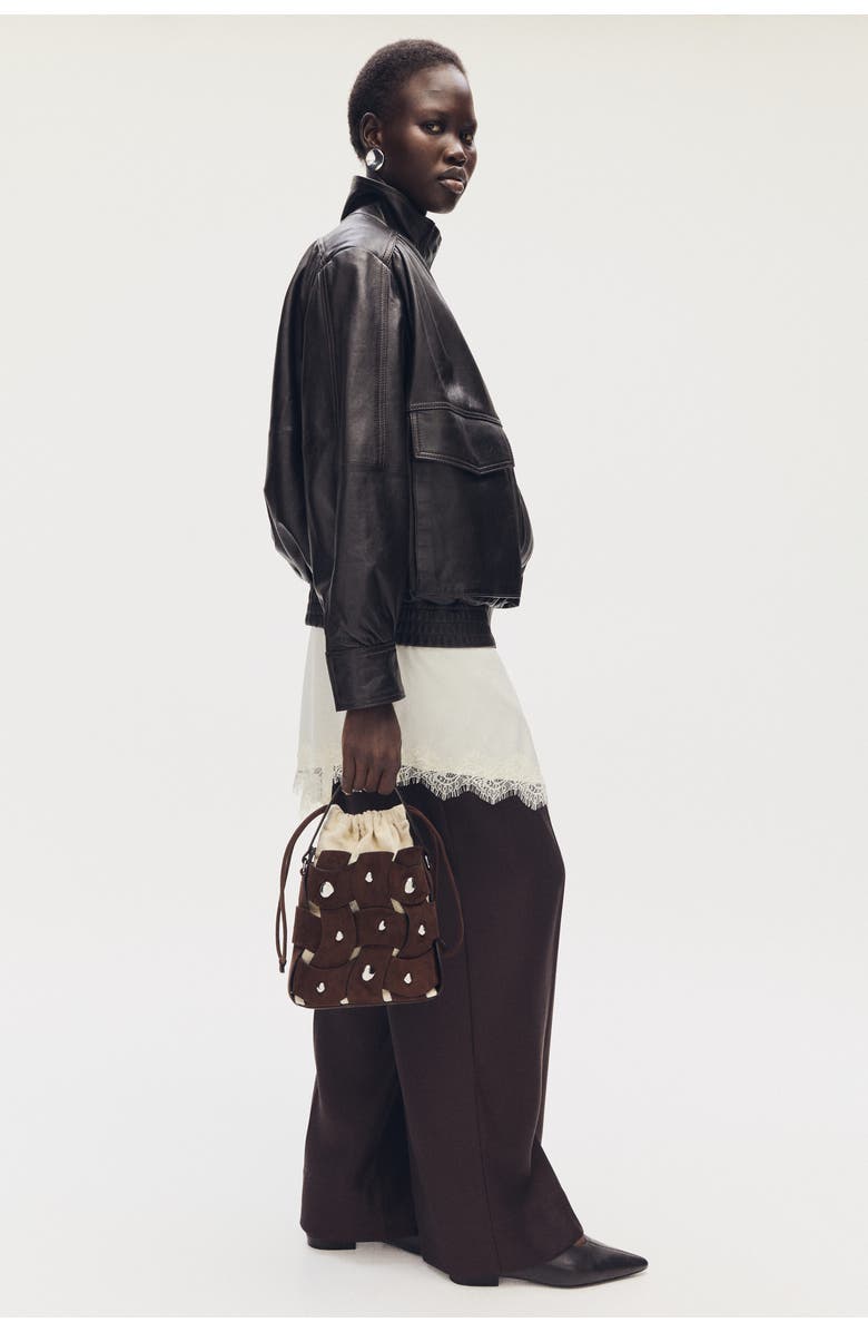 H&M Crossbody Bucket Bag, Alternate, color, Dark Brown