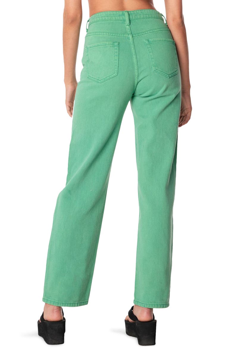 EDIKTED Willa High Waist Wide Leg Jeans, Alternate, color, Green