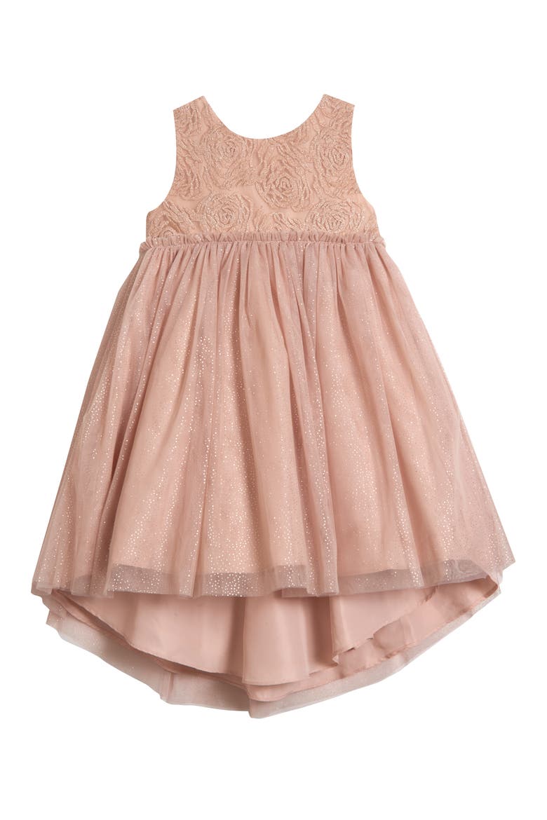 Shimmer Empire Waist Dress, Main, color, BLUSH