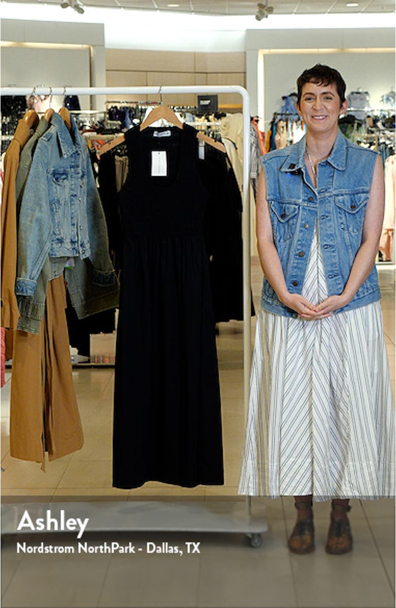 Matera Smock Bodice Sleeveless Organic Cotton Midi Dress, sales video thumbnail