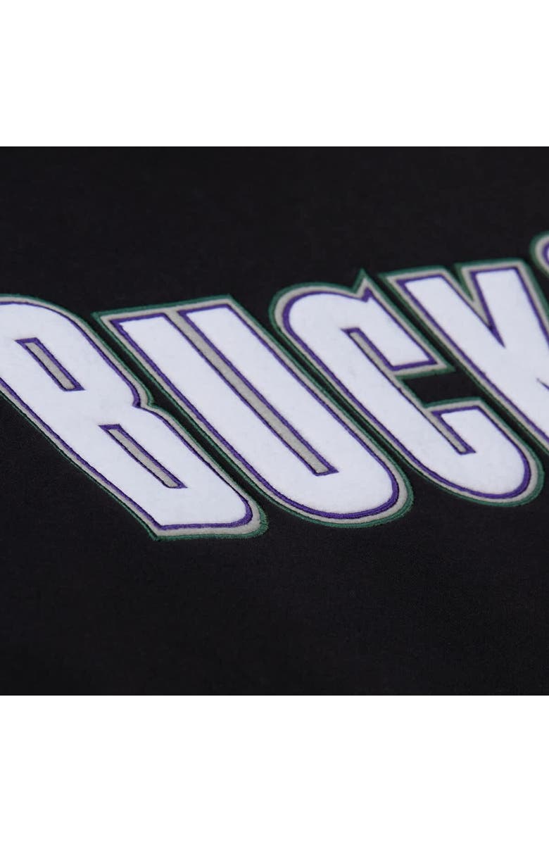 Mitchell & Ness Unisex Mitchell & Ness Black Milwaukee Bucks Vintage Heavyweight Hoodie, Alternate, color, Black