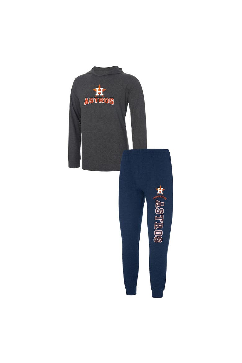 Men's Concepts Sport Heather Navy/Heather Charcoal Houston Astros Meter Hoodie & Joggers Set, Main, color, Navy