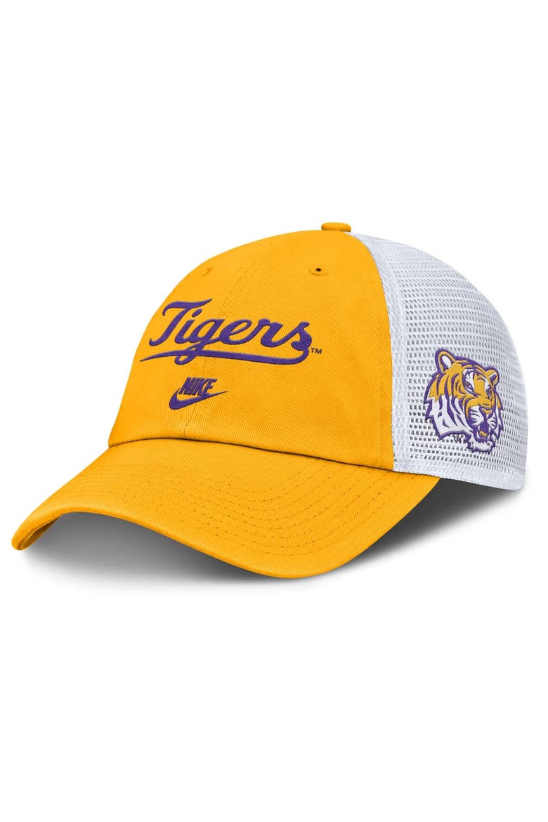 Men's Nike Gold LSU Tigers Club Legacy Adjustable Trucker Hat, Main, color, Gold