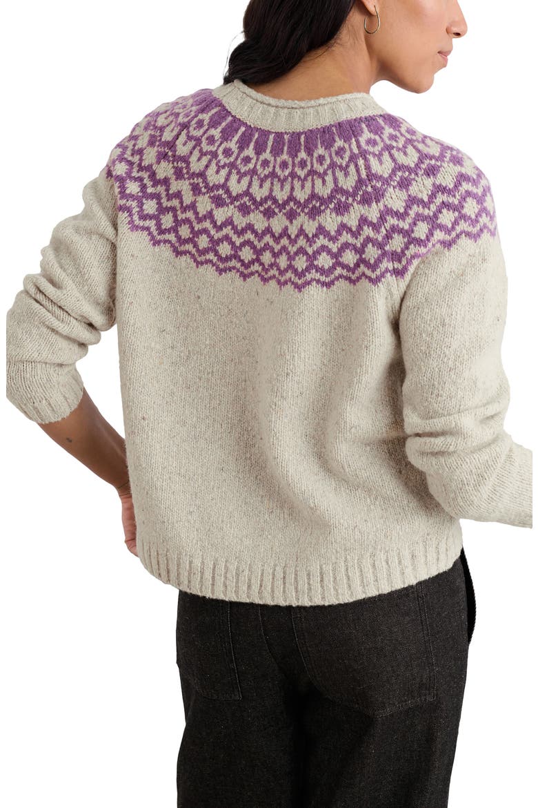 Port Kinnis Fair Isle Merino Wool Blend Sweater, Alternate, color, WAG TAIL ARAN SPRING HEATHER