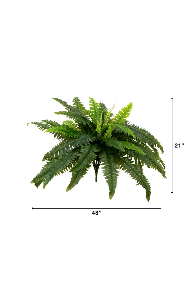 NEARLY NATURAL 48-in UV Resistant Artificial Boston Fern (Indoor/Outdoor) - Set of 2, Alternate, color, Green