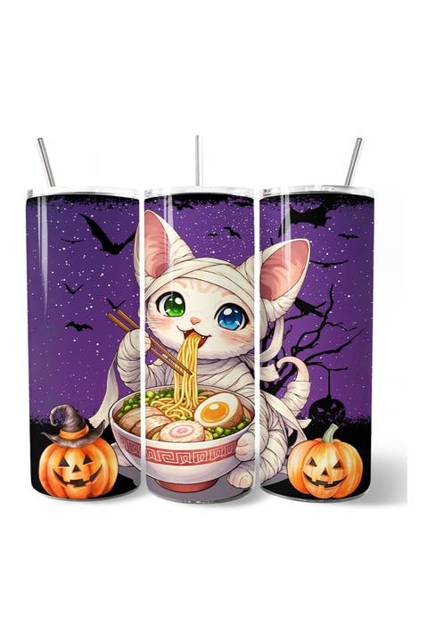 Mummy Ramen Sphynx Cat Halloween Tumbler
