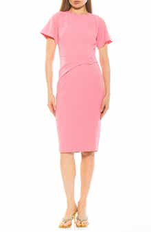 Alexia Admor Clara Crewneck Draped Sheath Dress