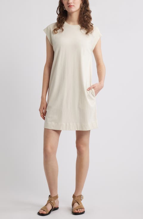 Raglan Sleeve Cotton Minidress
