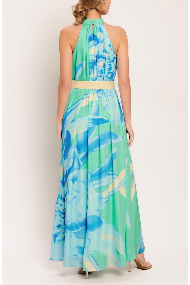 Print Maxi Dress, Alternate, color, MINT/ BLUE