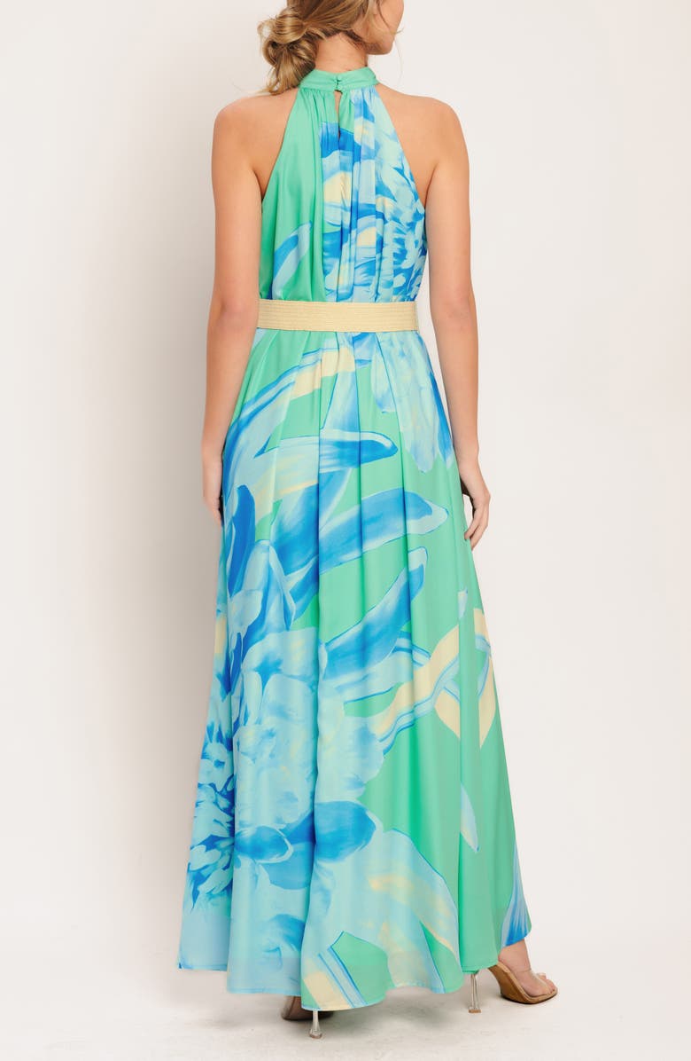 FLYING TOMATO Print Maxi Dress, Alternate, color, Mint/ Blue