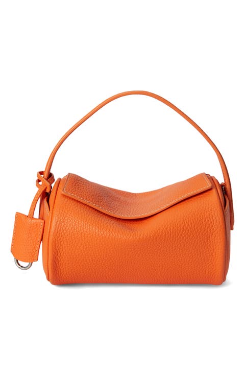 Pebbled Leather Mini Duffel Bag