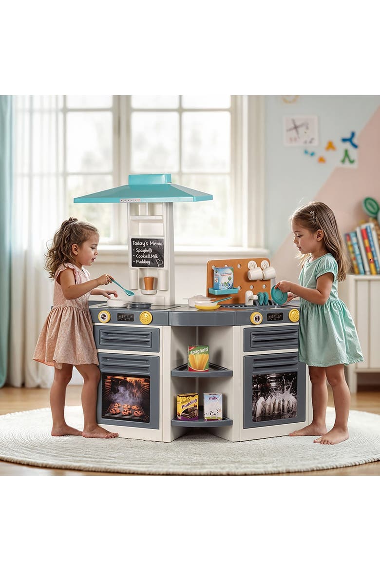 XL Kitchen Set 37 Pieces Toy Cooking Center, Kid 3+, Alternate, color, Multicolored