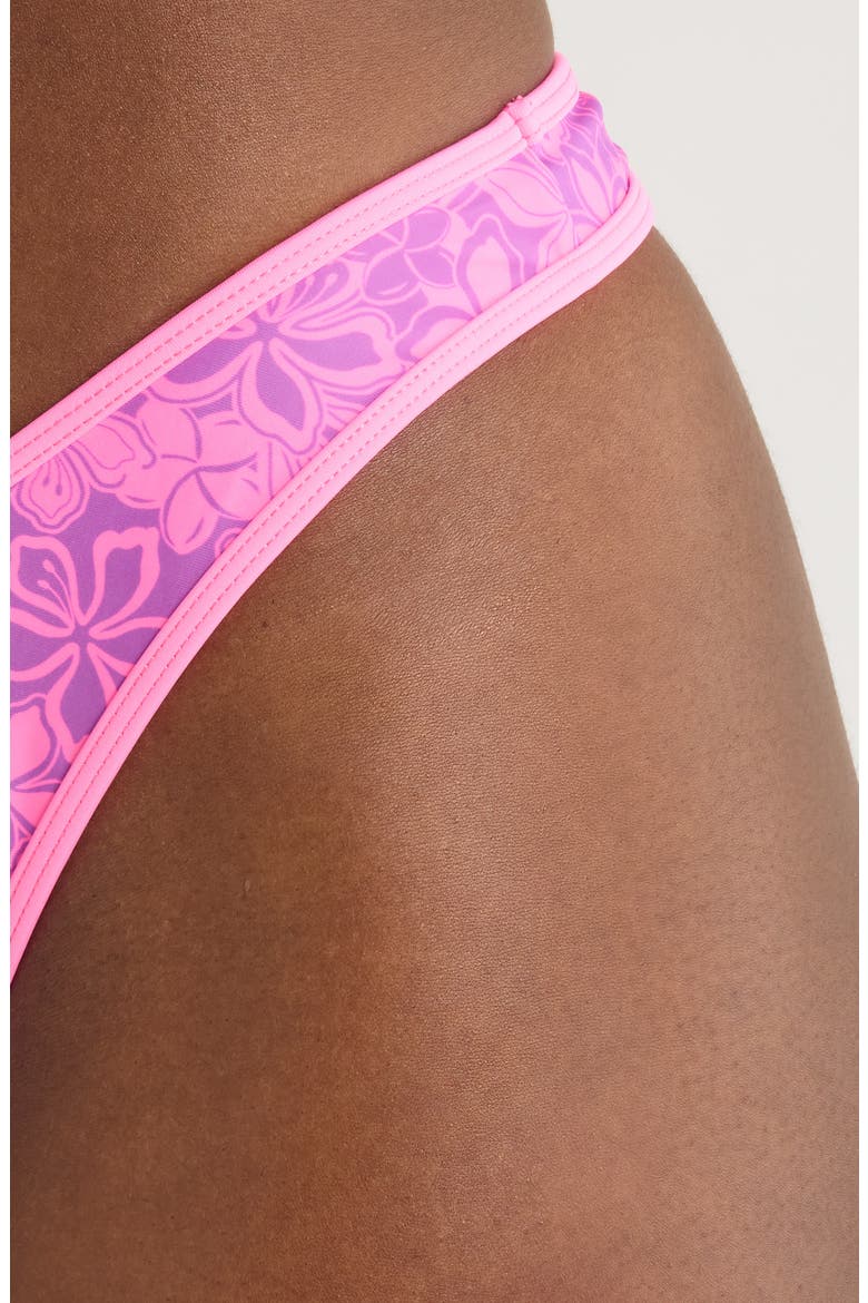 High Cut Thong Bikini Bottoms, Alternate, color, BUBBLE BERRY