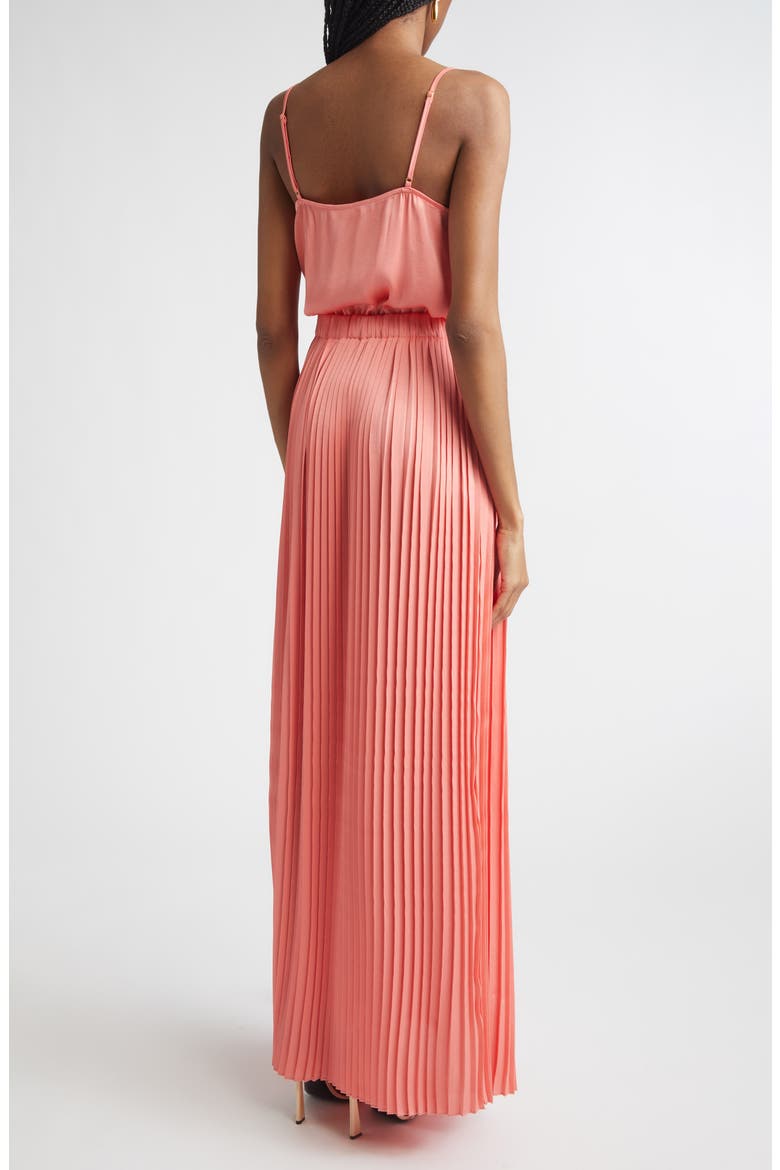 Adalyn Cowl Neck Pleated Maxi Dress, Alternate, color, CORAL