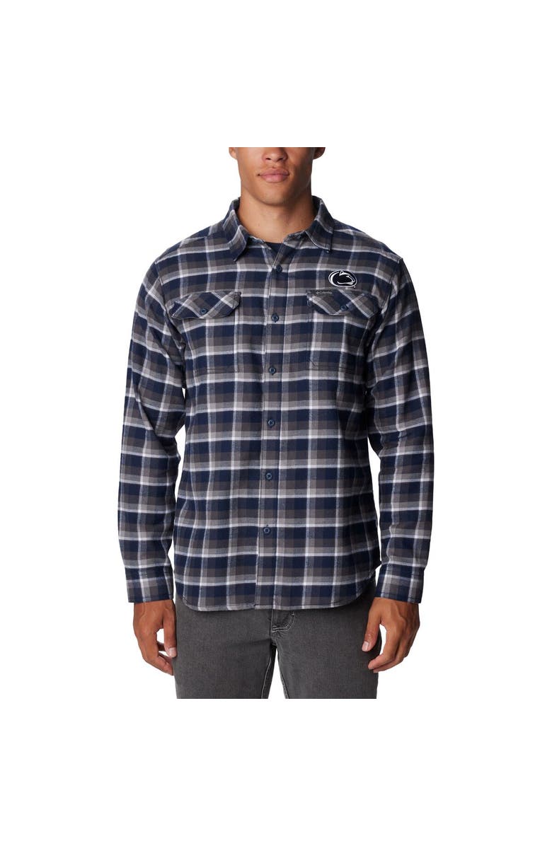 Columbia Navy Penn State Nittany Lions Flare Gun Flannel Long Sleeve Shirt, Alternate, color, 