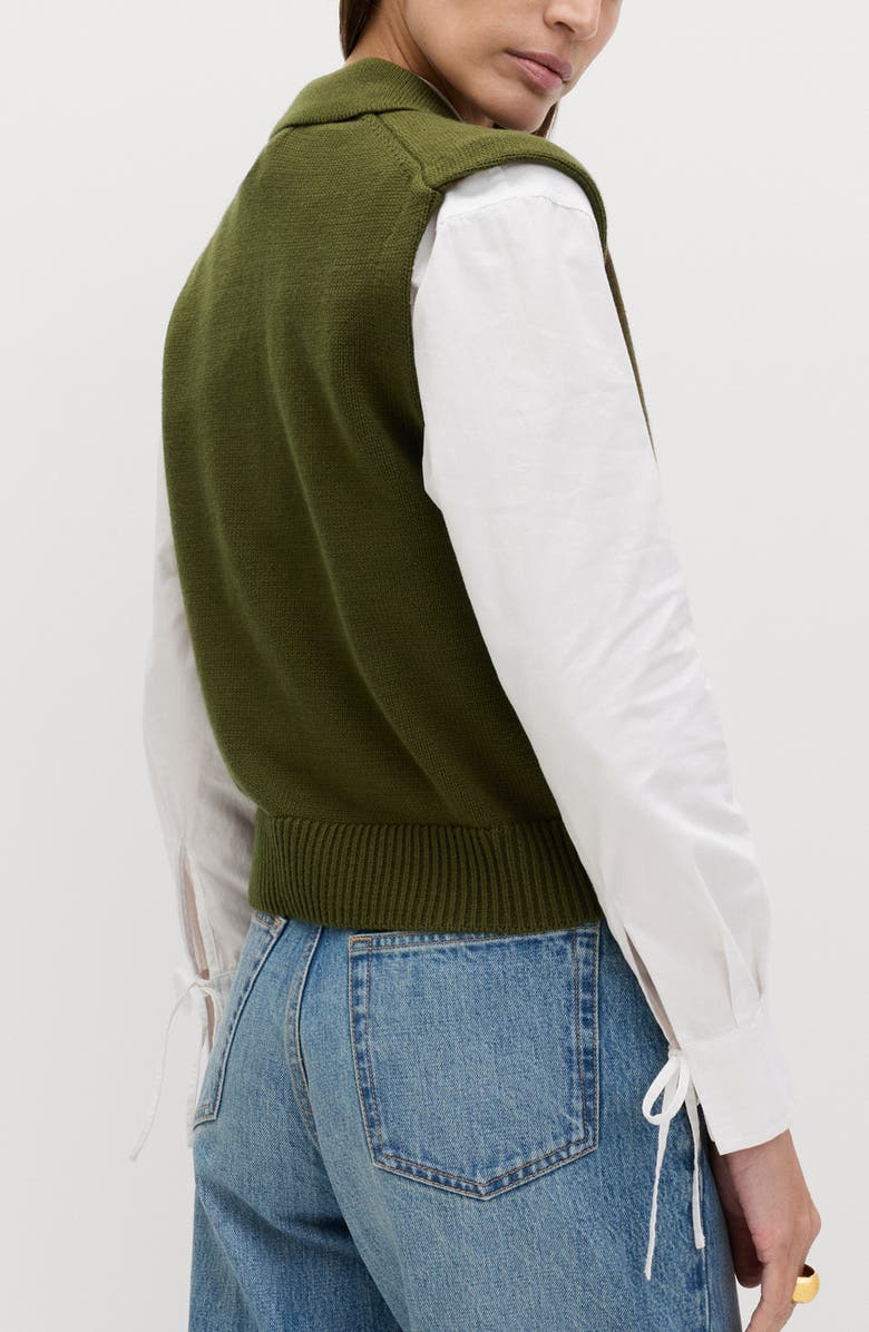 M&S Polo Collar Sweater Vest, Alternate, color, Dark Khaki