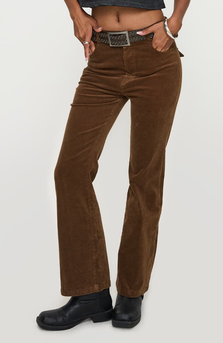 Princess Polly Feature Mid Rise Straight Leg Corduroy Pants, Main, color, 