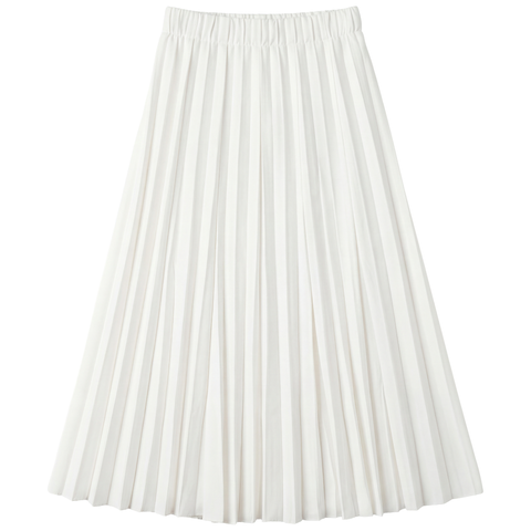 Crinkle Pleated Elastic Waist Midi Skirt